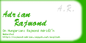 adrian rajmond business card